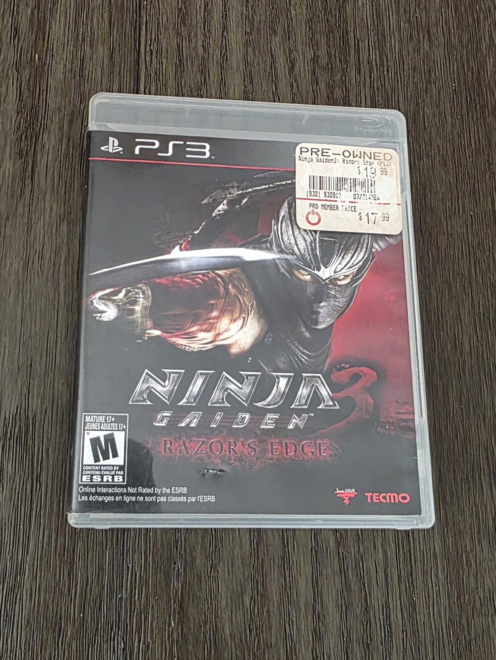 Ninja Gaiden 3: Razor's Edge (Sony PlayStation 3, 2013) PS3 no Manual rare VTG